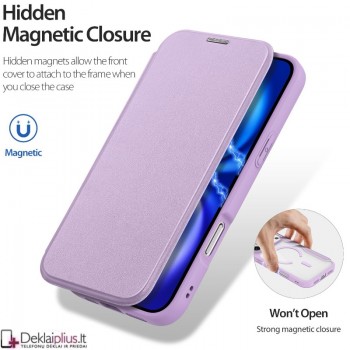 Dux Ducis Skin X Pro dirbtinos odos violetinis dėklas su magsafe (Apple Iphone 17 Pro/Iphone 18 Pro) Dux Ducis Skin X Pro dirbtinos odos violetinis dėklas su magsafe (Apple Iphone 17 Pro/Iphone 18 Pro)